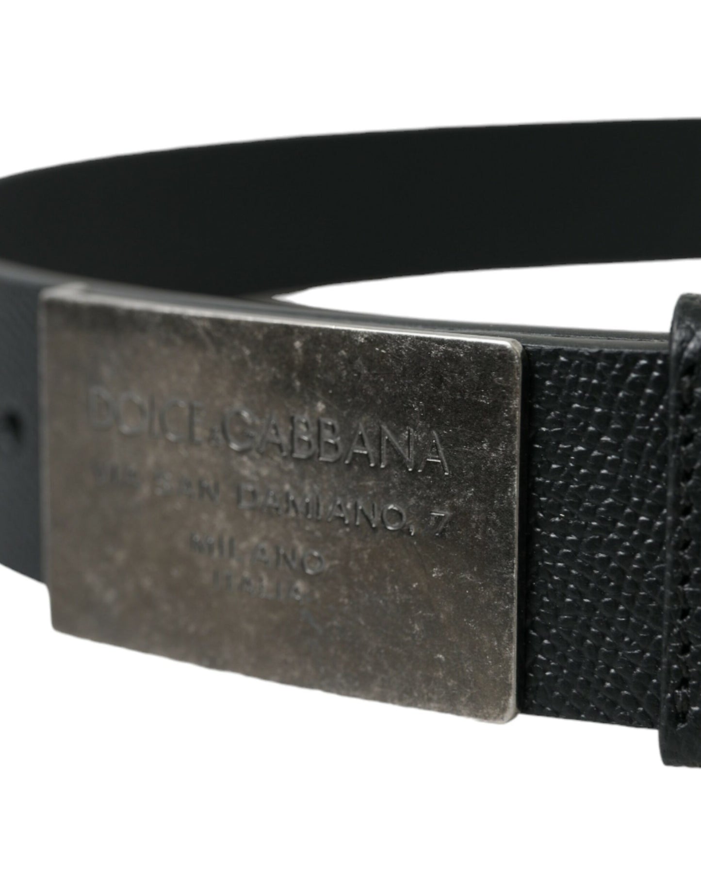 Dolce & Gabbana Elegant Black Leather Belt with Metal Buckle