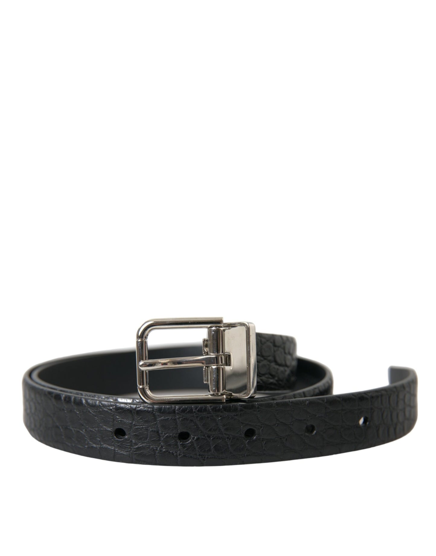 Dolce & Gabbana Elegant Alligator Leather Belt in Black