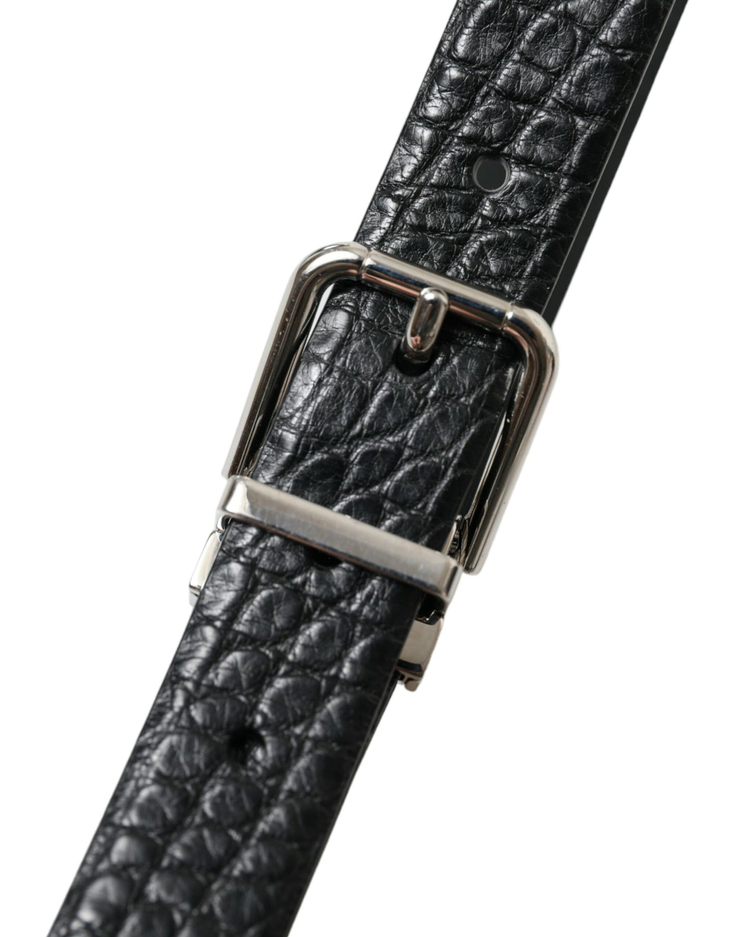 Dolce & Gabbana Elegant Alligator Leather Belt in Black