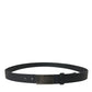 Dolce & Gabbana Elegant Black Calf Leather Belt with Metal Buckle