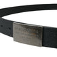 Dolce & Gabbana Elegant Black Calf Leather Belt with Metal Buckle