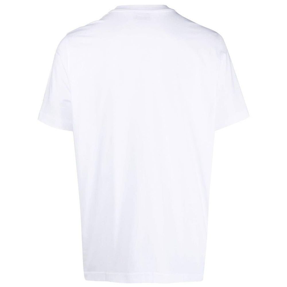 Diesel White Cotton Tee with Vibrant Chest Print