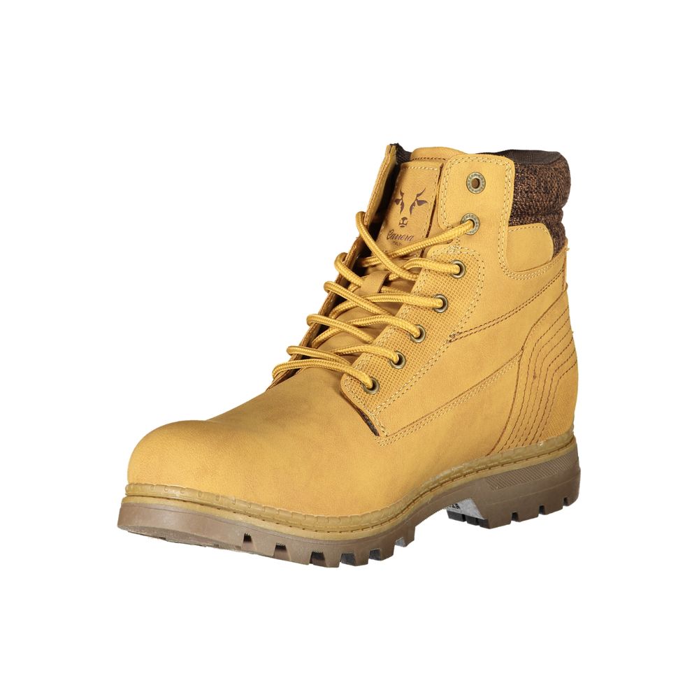 Carrera Sleek Yellow Lace-Up Boots with Contrast Detail