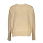 Patrizia Pepe Chic Beige Crew Neck Sweater with Contrast Details