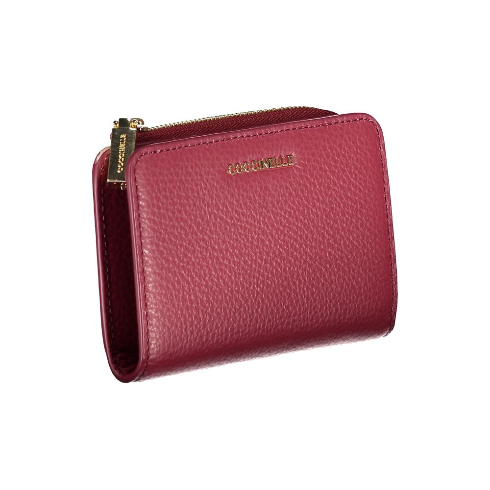 Coccinelle Elegant Pink Leather Wallet with Secure Closures