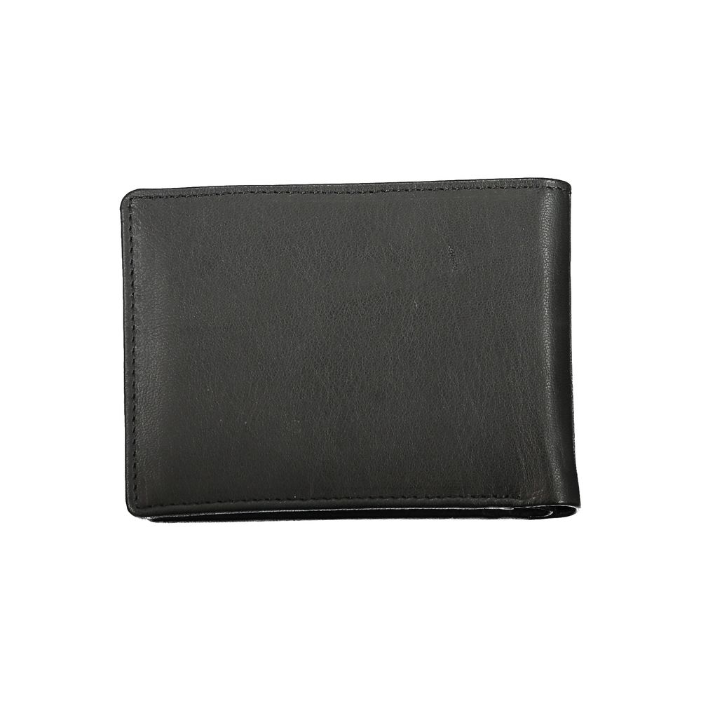 Blauer Sleek Black Leather Dual Compartment Wallet