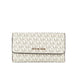 Michael Kors Jet Set Travel Leather Large Trifold Wallet Clutch Vanilla