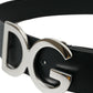 Dolce & Gabbana Elegant Black Leather Belt with Metal Buckle