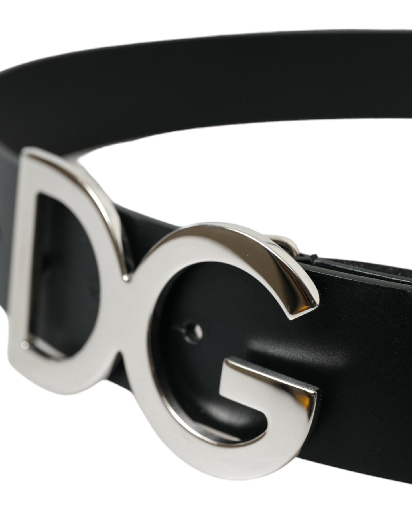 Dolce & Gabbana Elegant Black Leather Belt with Metal Buckle