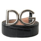 Dolce & Gabbana Chic Black Leather Belt with Metal Buckle