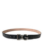 Dolce & Gabbana Chic Black Leather Belt with Metal Buckle