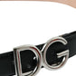 Dolce & Gabbana Chic Black Leather Belt with Metal Buckle