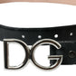 Dolce & Gabbana Chic Black Leather Belt with Metal Buckle