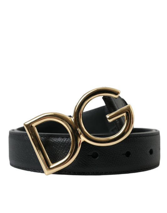 Dolce & Gabbana Elegant Black Leather Waist Belt