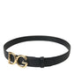 Dolce & Gabbana Elegant Black Leather Waist Belt