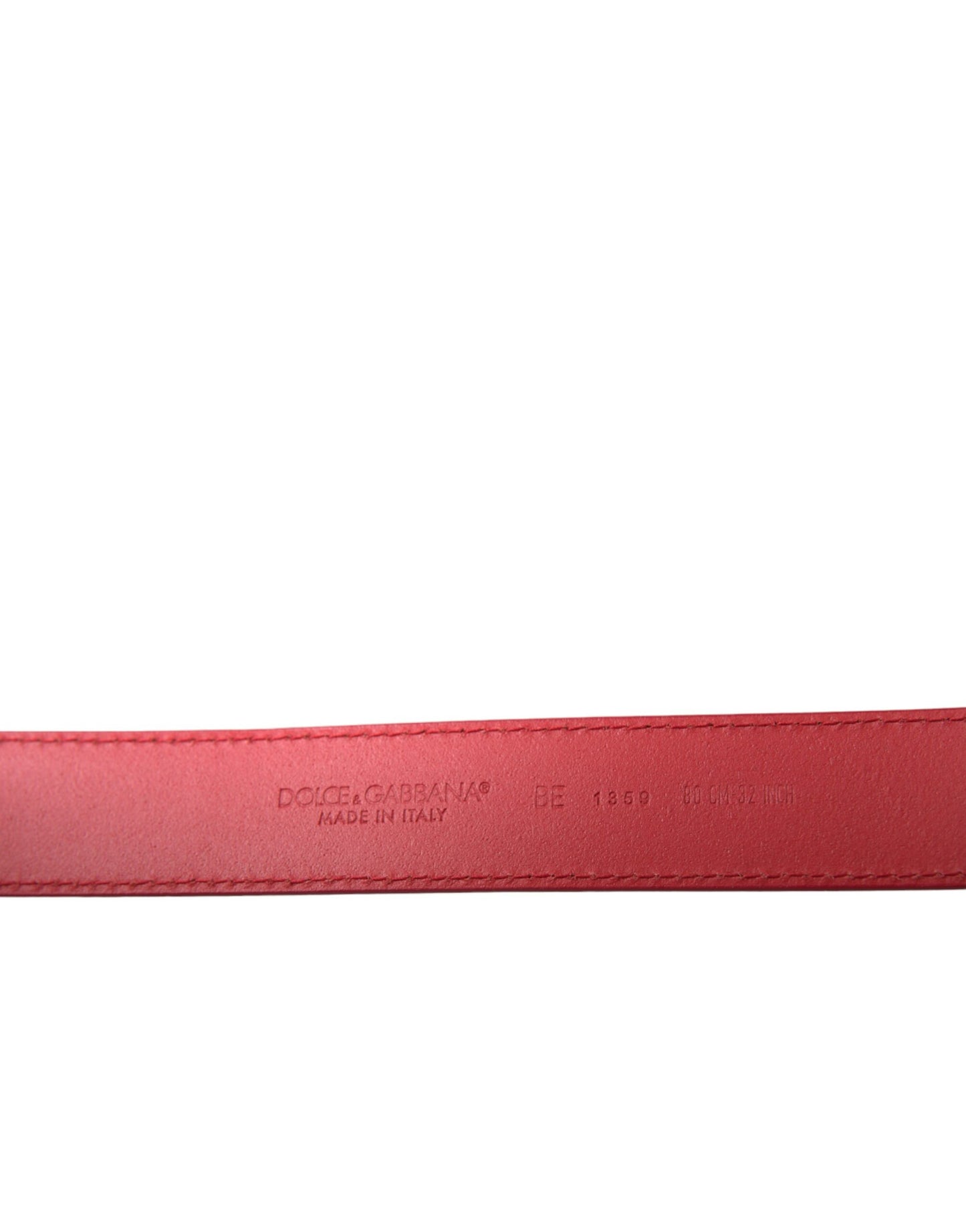 Dolce & Gabbana Elegant Red Leather Waist Belt with Logo Buckle