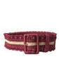 Dolce & Gabbana Maroon Elegance Canvas Waist Belt