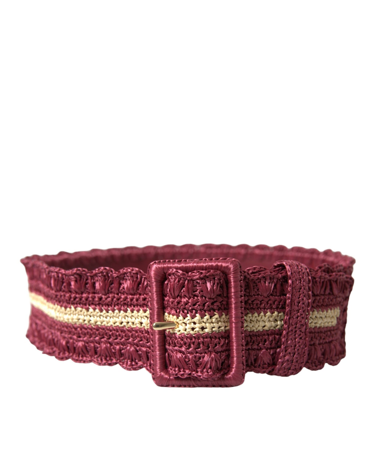 Dolce & Gabbana Maroon Elegance Canvas Waist Belt