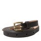 Dolce & Gabbana Elegant Dark Brown Leather Waist Belt