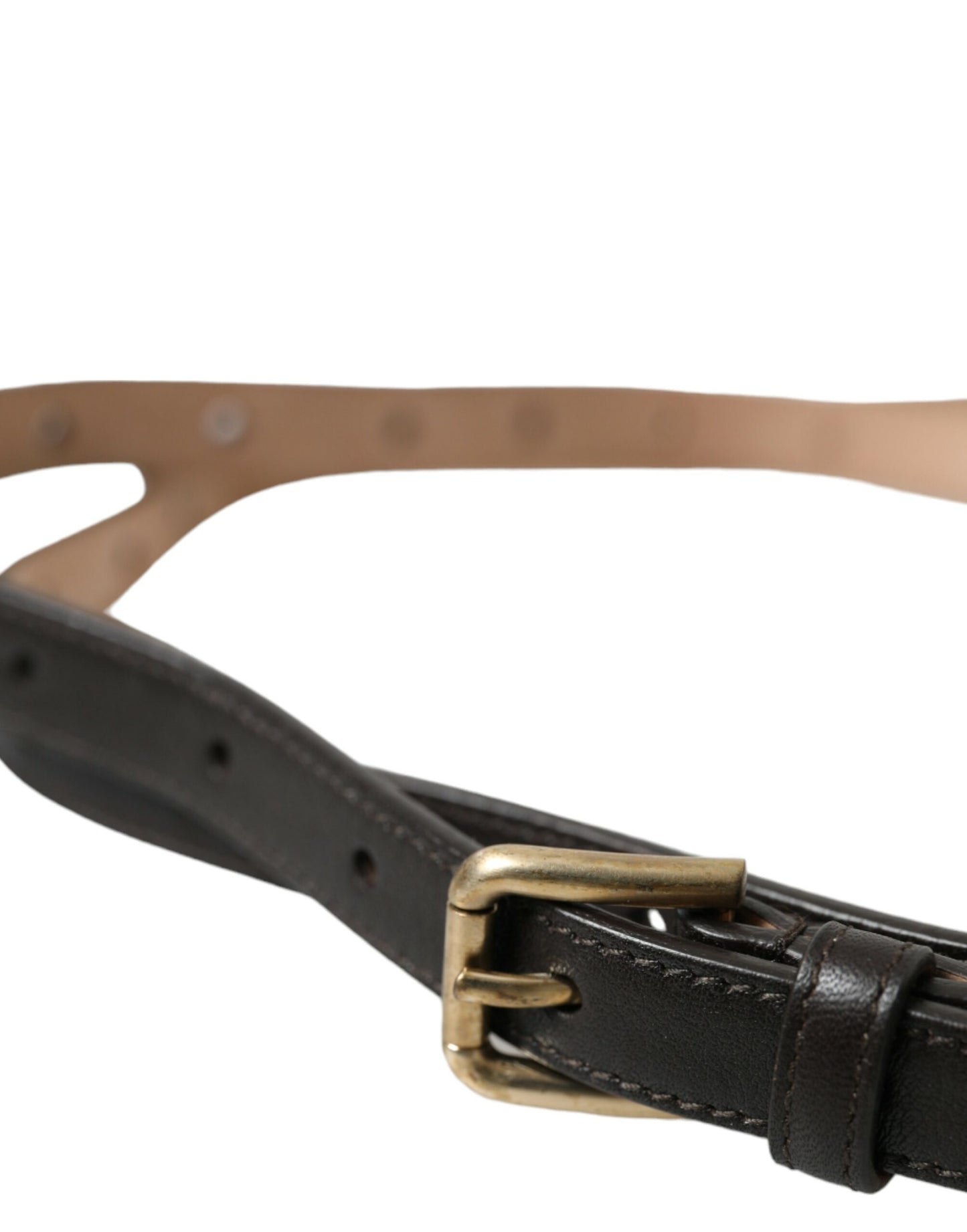 Dolce & Gabbana Elegant Dark Brown Leather Waist Belt