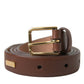 Dolce & Gabbana Elegant Brown Calf Leather Waist Belt