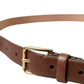 Dolce & Gabbana Elegant Brown Calf Leather Waist Belt