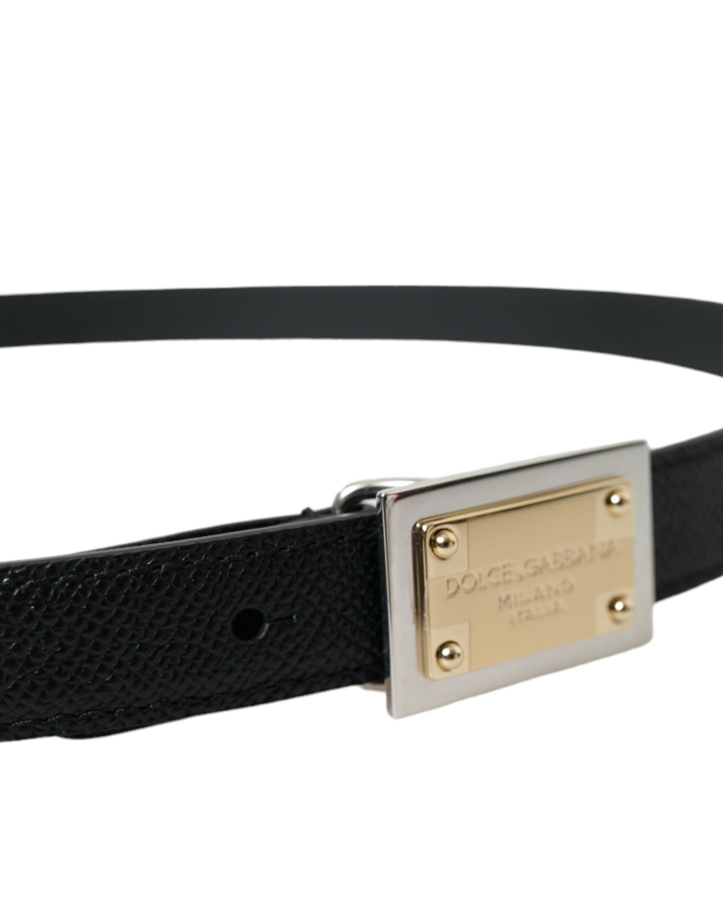 Dolce & Gabbana Elegant Black Leather Waisted Belt