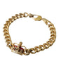 Dolce & Gabbana Opulent Gold-Tone Chain Bracelet with Red Accents