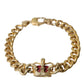 Dolce & Gabbana Opulent Gold-Tone Chain Bracelet with Red Accents