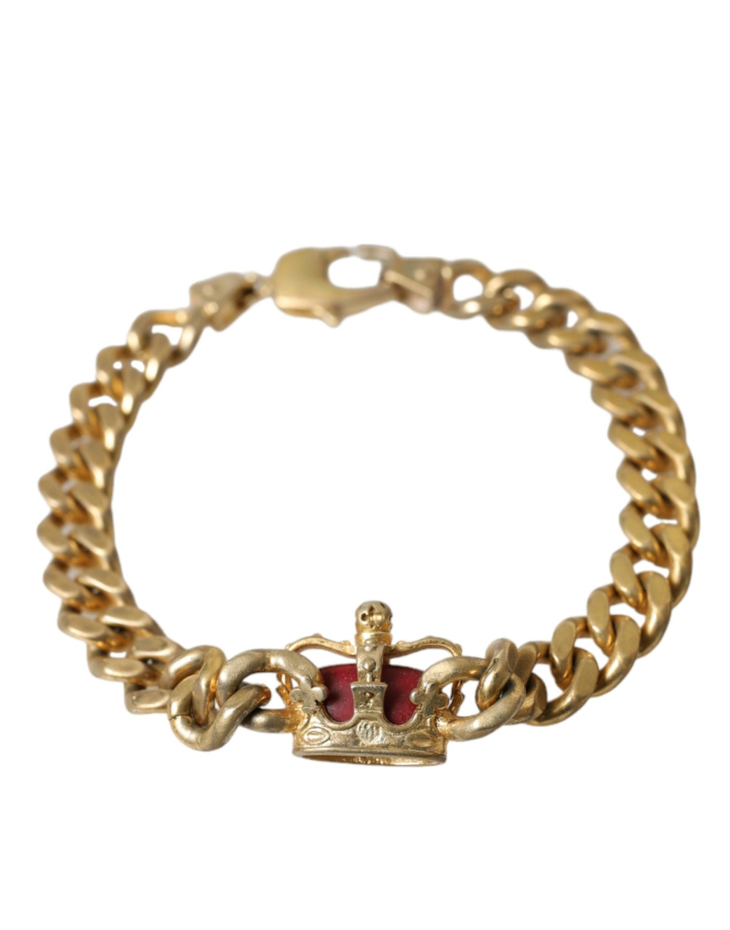 Dolce & Gabbana Opulent Gold-Tone Chain Bracelet with Red Accents