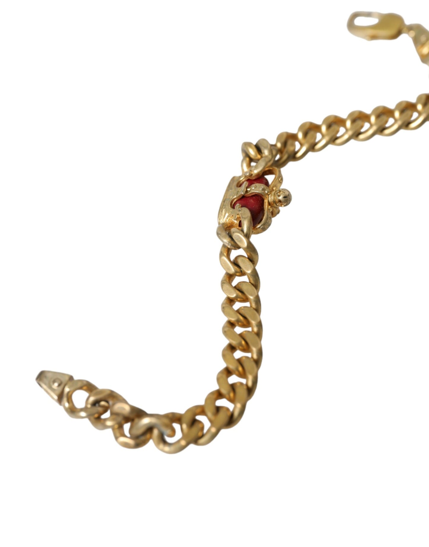 Dolce & Gabbana Opulent Gold-Tone Chain Bracelet with Red Accents