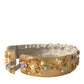 Dolce & Gabbana Elegant Gold-Tone Faux Pearl Floral Belt