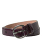 Dolce & Gabbana Elegant Maroon Leather Waist Belt