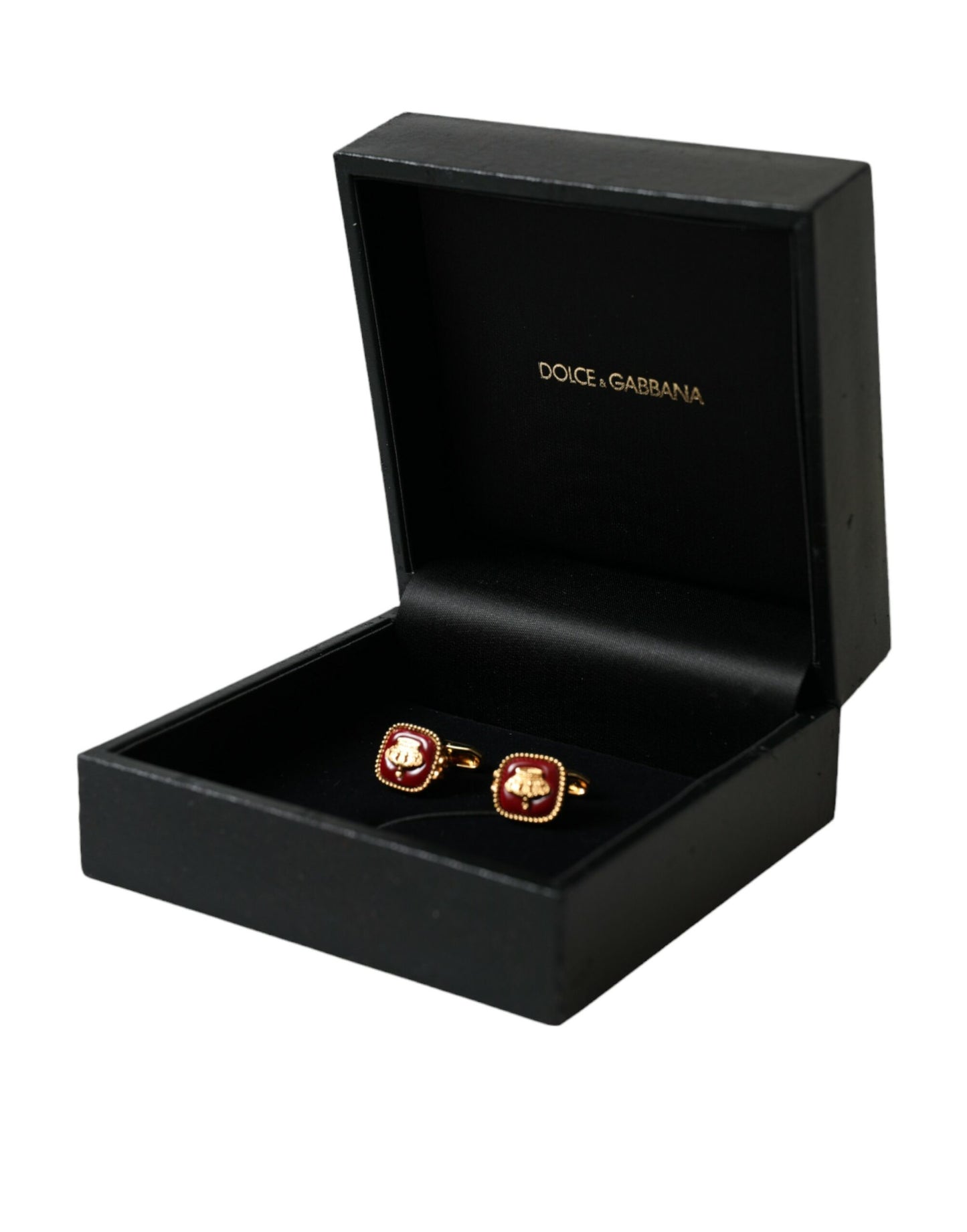 Dolce & Gabbana Sterling Silver Men's Cufflinks with Glass Accent