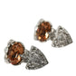 Dolce & Gabbana Elegant Sterling Silver Crystal Earrings