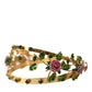 Dolce & Gabbana Elegant Gold-Tone Roses Crystal Diadem