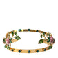 Dolce & Gabbana Elegant Gold-Tone Roses Crystal Diadem