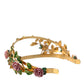 Dolce & Gabbana Elegant Gold-Tone Roses Crystal Diadem