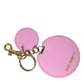 Dolce & Gabbana Elegant Pink Gold Leather Keychain