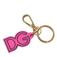 Dolce & Gabbana Chic Gold and Pink Keychain Elegance