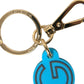 Dolce & Gabbana Elegant Blue & Gold Keychain Accessory