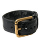 Dolce & Gabbana Elegant Gold Black Leather Bracelet