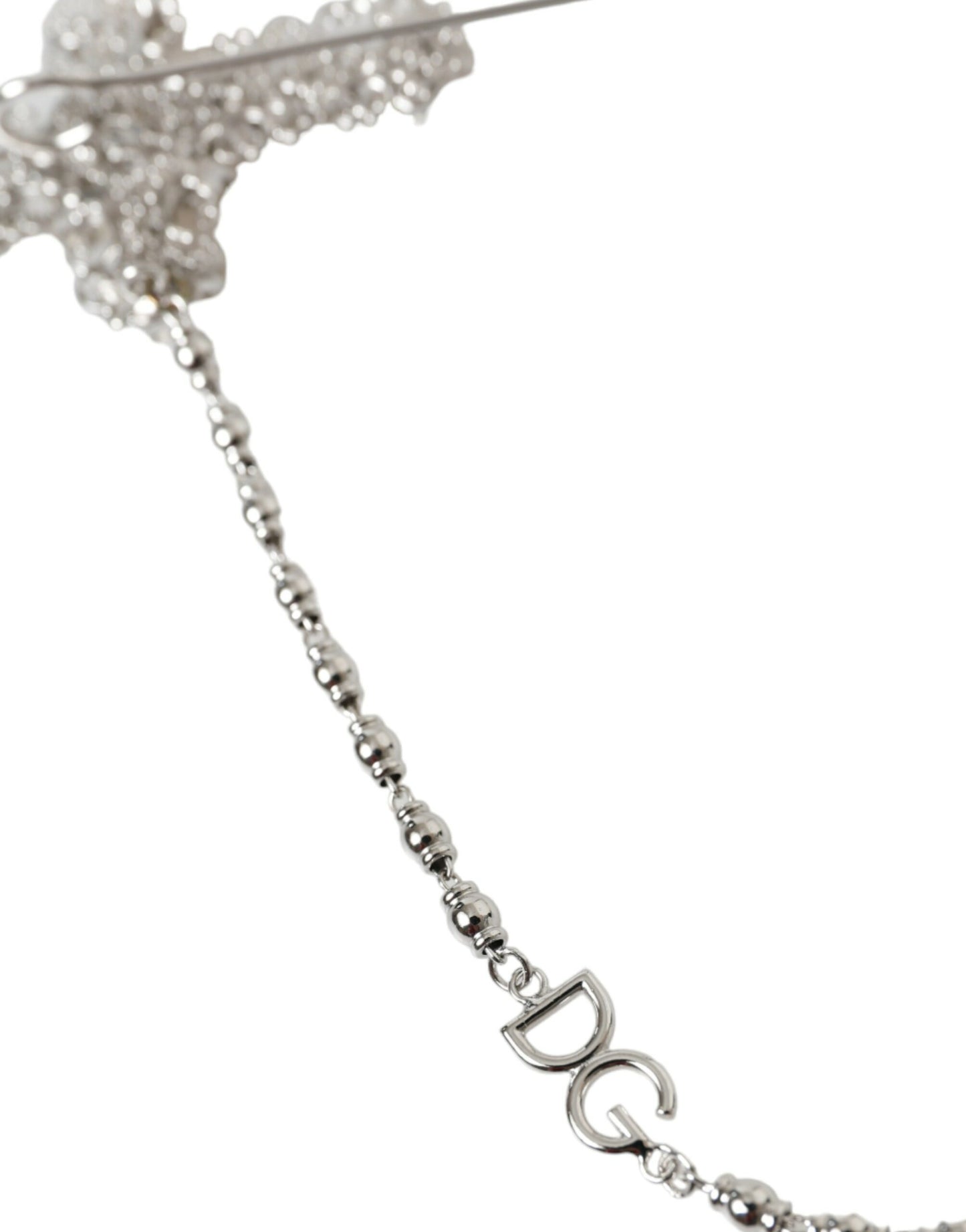 Dolce & Gabbana Elegant Silver Tone Crystal Lapel Pin