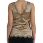 Dolce & Gabbana Elegant V-Neck Sleeveless Lace Trim Top