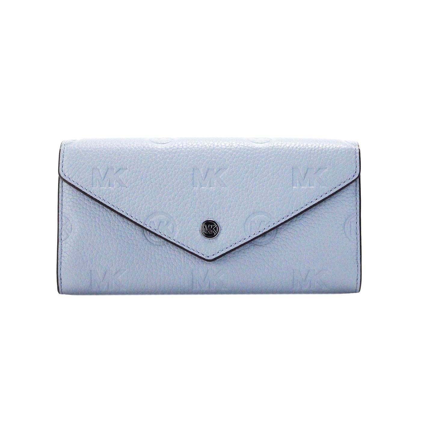 Michael Kors Jet Set Large Pale Blue Embossed Envelope Continental Clutch Wallet