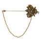 Dolce & Gabbana Crystal Embellished Gold Tone Bee Lapel Pin