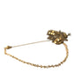 Dolce & Gabbana Crystal Embellished Gold Tone Bee Lapel Pin