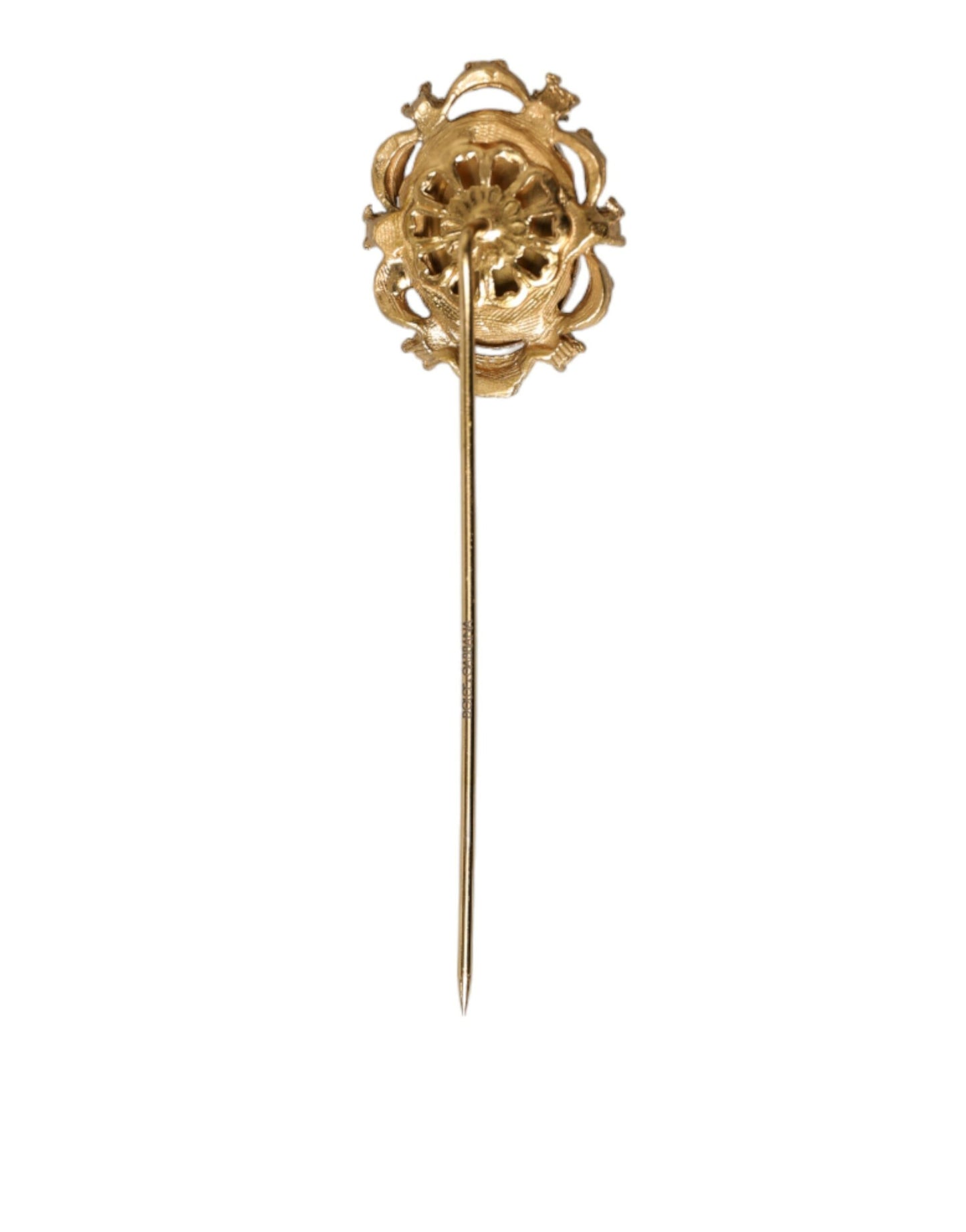 Dolce & Gabbana Elegant Gold-Tone Gemstone Pin Brooch