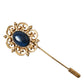 Dolce & Gabbana Elegant Gold Tone Silver Pin Brooch