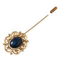 Dolce & Gabbana Elegant Gold Tone Silver Pin Brooch